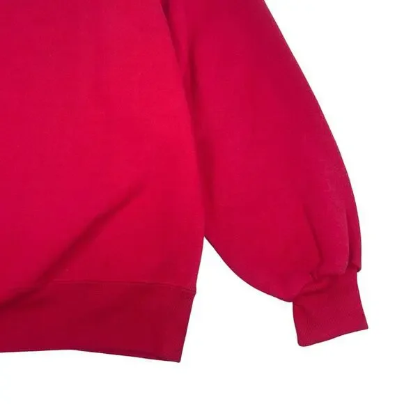 vintage blank jerzdes red crewneck sweatshirt size large - Picture 4 of 5